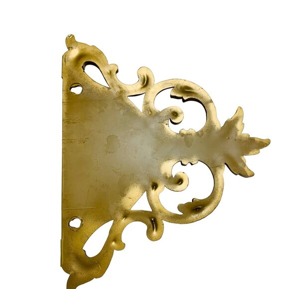 Hollywood Regency Gold Tone Wall Pocket Sconce Vase French Style Decor MCM VTG - Picture 10 of 11